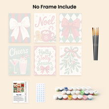 Load image into Gallery viewer, Mini Paint by numbers 15x20cm (6 pieces) - Cozy Christmas Cheer