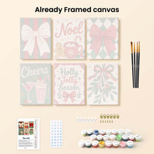 Load image into Gallery viewer, Mini Paint by numbers 15x20cm (6 pieces) - Cozy Christmas Cheer