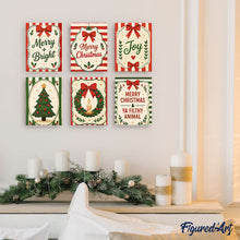 Load image into Gallery viewer, Mini Paint by numbers 15x20cm (6 pieces) - Merry Christmas Wishes