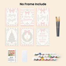 Load image into Gallery viewer, Mini Paint by numbers 15x20cm (6 pieces) - Merry Christmas Wishes