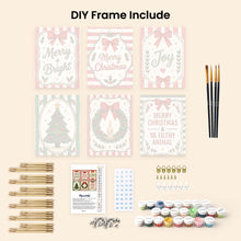 Load image into Gallery viewer, Mini Paint by numbers 15x20cm (6 pieces) - Merry Christmas Wishes