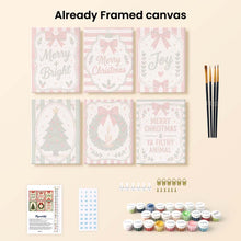 Load image into Gallery viewer, Mini Paint by numbers 15x20cm (6 pieces) - Merry Christmas Wishes