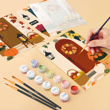Load image into Gallery viewer, Mini Paint by numbers 15x20cm (6 pieces) - Welcome Home Autumn