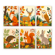 Load image into Gallery viewer, Mini Paint by numbers 15x20cm (6 pieces) - Forest Critters Figured'Art
