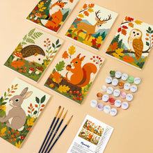 Load image into Gallery viewer, Mini Paint by numbers 15x20cm (6 pieces) - Forest Critters