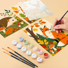 Load image into Gallery viewer, Mini Paint by numbers 15x20cm (6 pieces) - Forest Critters