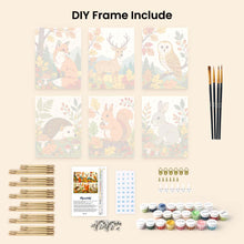 Load image into Gallery viewer, Mini Paint by numbers 15x20cm (6 pieces) - Forest Critters