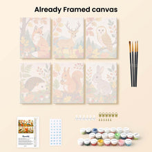 Load image into Gallery viewer, Mini Paint by numbers 15x20cm (6 pieces) - Forest Critters