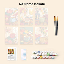 Load image into Gallery viewer, Mini Paint by numbers 15x20cm (6 pieces) - Pumpkin Spice Season