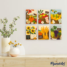 Load image into Gallery viewer, Mini Paint by numbers 15x20cm (6 pieces) - Harvest Market Days
