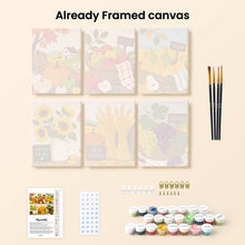 Load image into Gallery viewer, Mini Paint by numbers 15x20cm (6 pieces) - Harvest Market Days