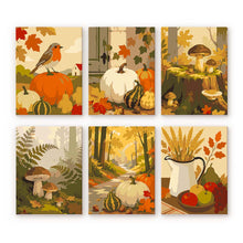 Load image into Gallery viewer, Mini Paint by numbers 15x20cm (6 pieces) - Forest Harvest Trail Figured'Art