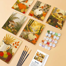 Load image into Gallery viewer, Mini Paint by numbers 15x20cm (6 pieces) - Forest Harvest Trail