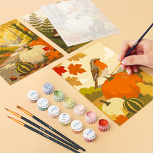Load image into Gallery viewer, Mini Paint by numbers 15x20cm (6 pieces) - Forest Harvest Trail