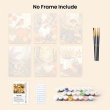 Load image into Gallery viewer, Mini Paint by numbers 15x20cm (6 pieces) - Forest Harvest Trail
