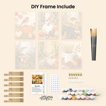 Load image into Gallery viewer, Mini Paint by numbers 15x20cm (6 pieces) - Forest Harvest Trail