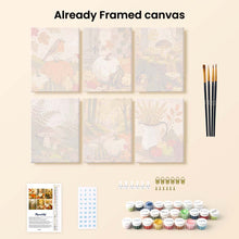 Load image into Gallery viewer, Mini Paint by numbers 15x20cm (6 pieces) - Forest Harvest Trail