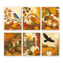 Load image into Gallery viewer, Mini Paint by numbers 15x20cm (6 pieces) - Wild Autumn Harvest Figured'Art