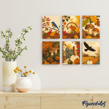 Load image into Gallery viewer, Mini Paint by numbers 15x20cm (6 pieces) - Wild Autumn Harvest