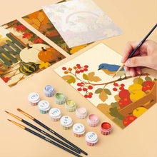 Load image into Gallery viewer, Mini Paint by numbers 15x20cm (6 pieces) - Wild Autumn Harvest