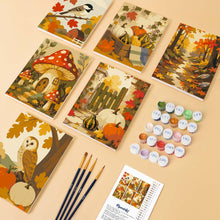 Load image into Gallery viewer, Mini Paint by numbers 15x20cm (6 pieces) - Woodland Harvest