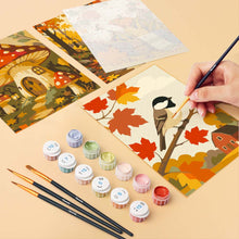 Load image into Gallery viewer, Mini Paint by numbers 15x20cm (6 pieces) - Woodland Harvest