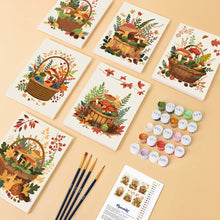 Load image into Gallery viewer, Mini Paint by numbers 15x20cm (6 pieces) - Woodland Basket