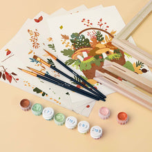 Load image into Gallery viewer, Mini Paint by numbers 15x20cm (6 pieces) - Woodland Basket