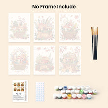 Load image into Gallery viewer, Mini Paint by numbers 15x20cm (6 pieces) - Woodland Basket