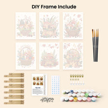 Load image into Gallery viewer, Mini Paint by numbers 15x20cm (6 pieces) - Woodland Basket