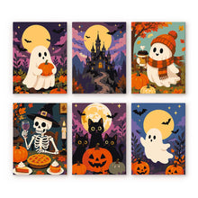 Load image into Gallery viewer, Mini Paint by numbers 15x20cm (6 pieces) - Haunted Autumn Nights Figured'Art