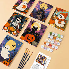 Load image into Gallery viewer, Mini Paint by numbers 15x20cm (6 pieces) - Haunted Autumn Nights
