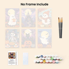 Load image into Gallery viewer, Mini Paint by numbers 15x20cm (6 pieces) - Haunted Autumn Nights