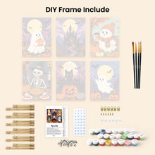 Load image into Gallery viewer, Mini Paint by numbers 15x20cm (6 pieces) - Haunted Autumn Nights
