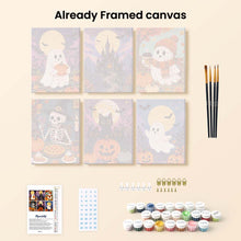 Load image into Gallery viewer, Mini Paint by numbers 15x20cm (6 pieces) - Haunted Autumn Nights