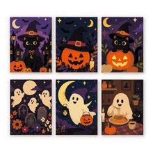 Load image into Gallery viewer, Mini Paint by numbers 15x20cm (6 pieces) - Spooky Season Friends Figured'Art
