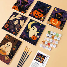Load image into Gallery viewer, Mini Paint by numbers 15x20cm (6 pieces) - Spooky Season Friends