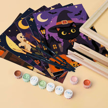Load image into Gallery viewer, Mini Paint by numbers 15x20cm (6 pieces) - Spooky Season Friends