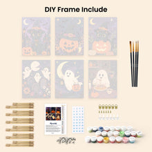 Load image into Gallery viewer, Mini Paint by numbers 15x20cm (6 pieces) - Spooky Season Friends