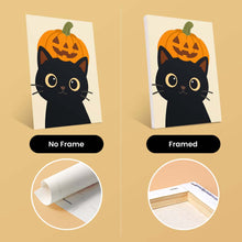 Load image into Gallery viewer, Mini Paint by numbers 15x20cm (6 pieces) - Spooky Cat Night
