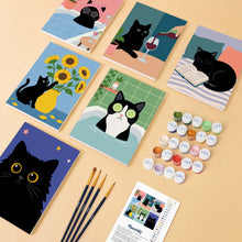 Load image into Gallery viewer, Mini Paint by numbers 15x20cm (6 pieces) - Cat Life