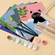 Load image into Gallery viewer, Mini Paint by numbers 15x20cm (6 pieces) - Cat Life