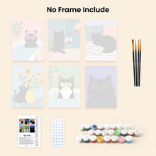 Load image into Gallery viewer, Mini Paint by numbers 15x20cm (6 pieces) - Cat Life