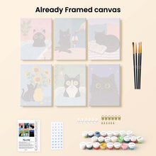 Load image into Gallery viewer, Mini Paint by numbers 15x20cm (6 pieces) - Cat Life