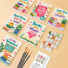 Load image into Gallery viewer, Mini Paint by numbers 15x20cm (6 pieces) - Book Lover Mood
