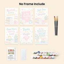 Load image into Gallery viewer, Mini Paint by numbers 15x20cm (6 pieces) - Book Lover Mood