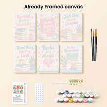 Load image into Gallery viewer, Mini Paint by numbers 15x20cm (6 pieces) - Book Lover Mood