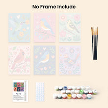 Load image into Gallery viewer, Mini Paint by numbers 15x20cm (6 pieces) - Bloom and Birdsong