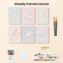 Load image into Gallery viewer, Mini Paint by numbers 15x20cm (6 pieces) - Bloom and Birdsong