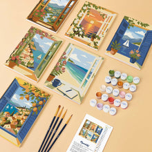 Load image into Gallery viewer, Mini Paint by numbers 15x20cm (6 pieces) - Ocean View Windows